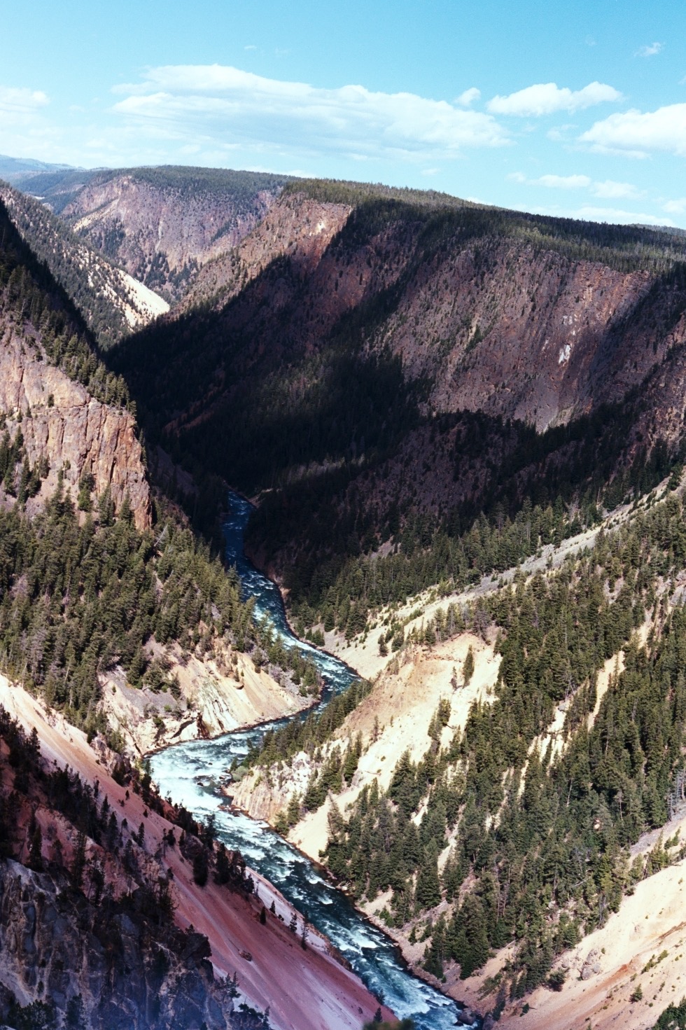 The Yellowstone River carving through its canyon