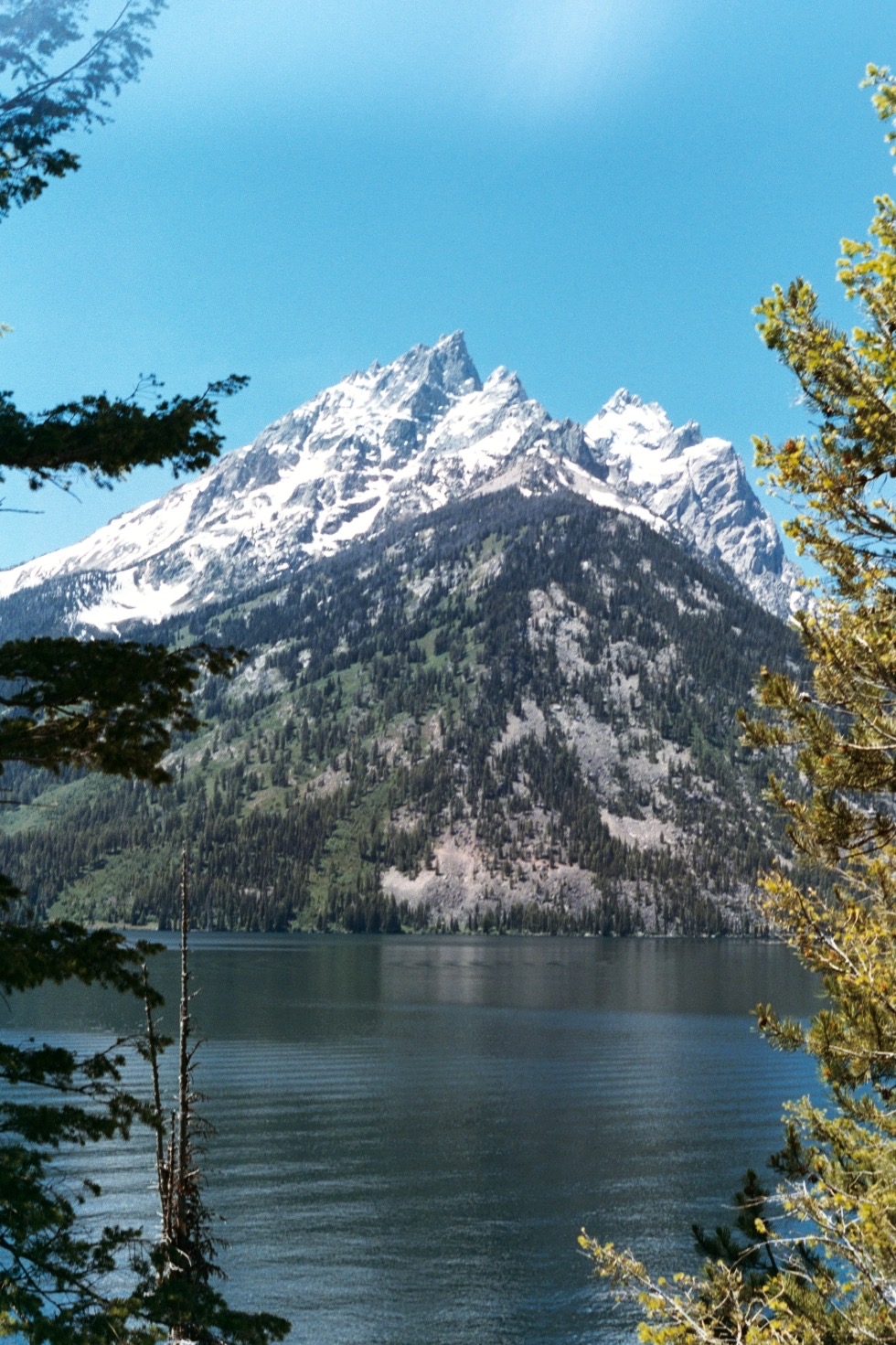 The Grand Teton reflected above an alpine lake